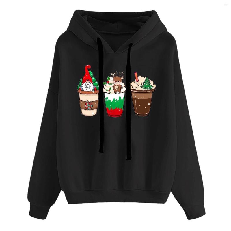 

Women's Hoodies Christmas Santa Claus Print Sweatshirt For Women Kawaii Oversized Hoodie Pullover Pull Femme Women's Winter, Pink
