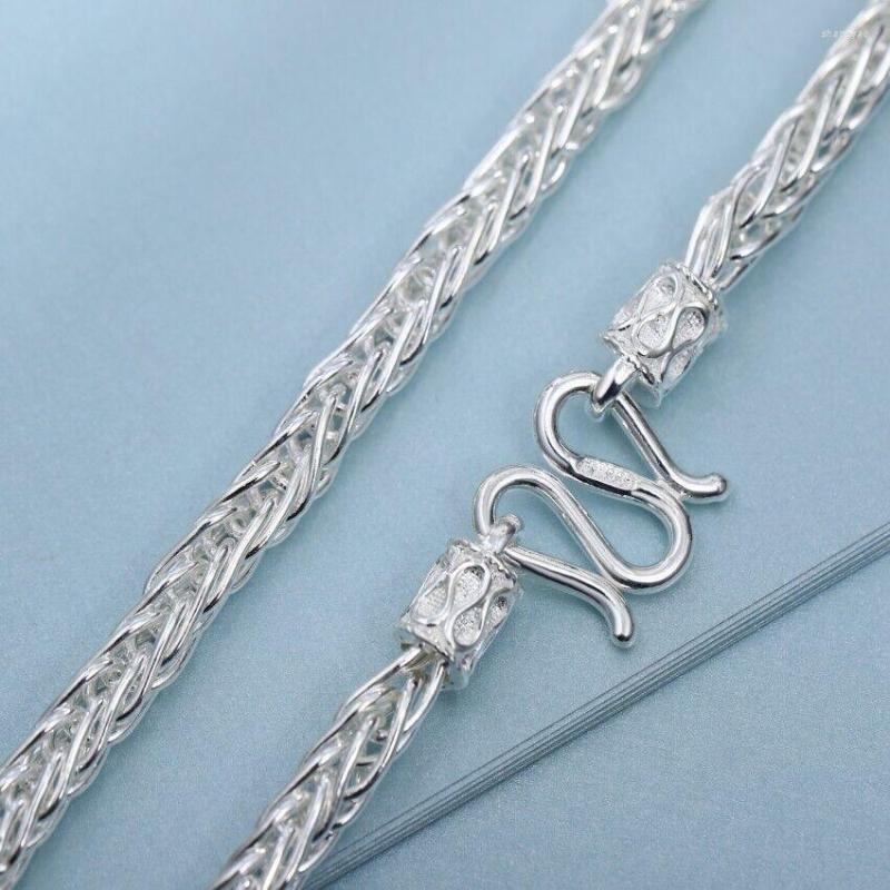 

Chains Real 999 Fine Silver 5.5mm Wheat Link Chain Necklace 27.5inch Length