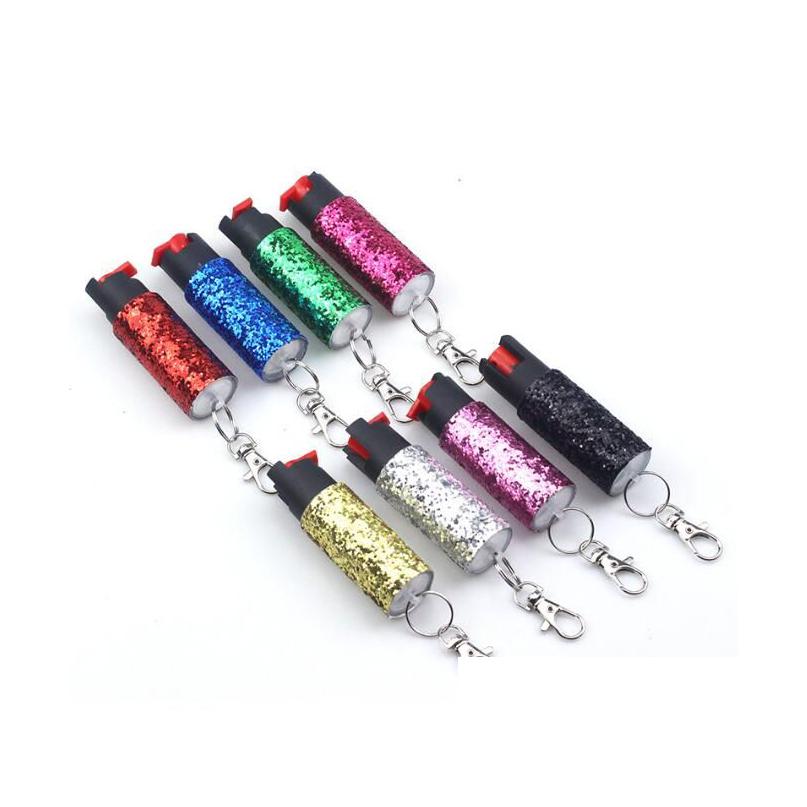 

Keychains Lanyards Sequin Spray Defense Press Type Self-Defense Keychain Women Men Liquid Outdoor Tool Drop Delivery Fashion Access Dhy34
