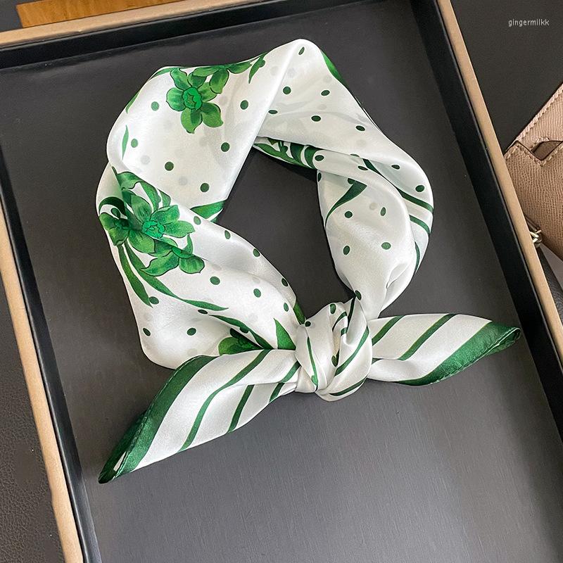 

Scarves Real Silk Scarf Women Square Floral Wraps For Ladies Neckerchief Foulard Pashmina Female Hijab Bandana