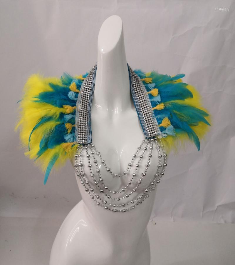 

Scarves Music Festival Mardi Gras Feather Shawl Collar Wrap # FC19012