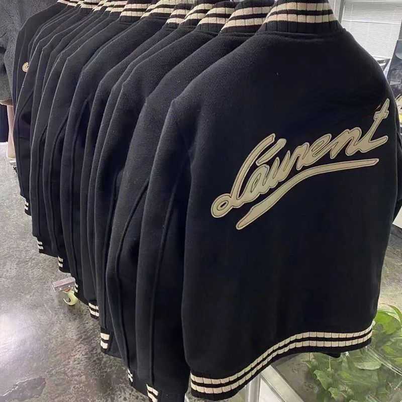 

Luxury designer jacket mens baseball jackets embroidered sportswear men women loose hip hop wool cardigan coat us size, Black