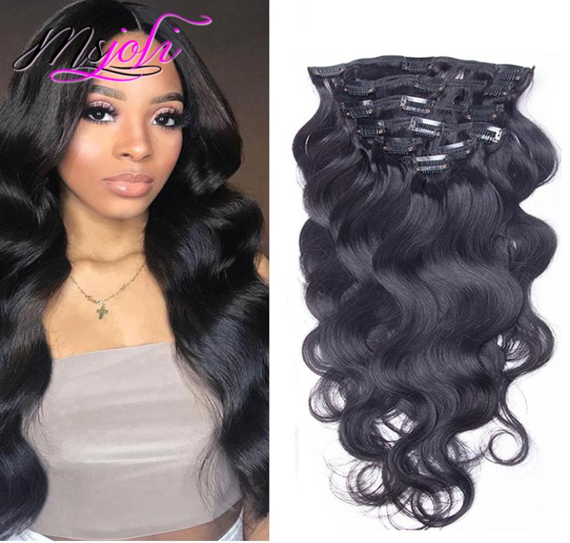 

Peruvian Virgin Human Hair Body Wave Clip In Hair Extensions 140g Body Wave Natural Color 1028inch Clip In Hair Extensions 7Pcs F8496499