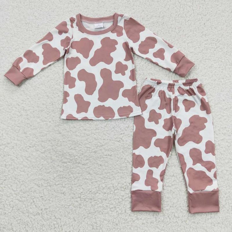 

Clothing Sets Wholesale Children Western Long Sleeves Shirt Pants Sleepwear Kid Cow Print Outfit Toddler Pajamas Baby Girl Nightwear Set, Glp0279