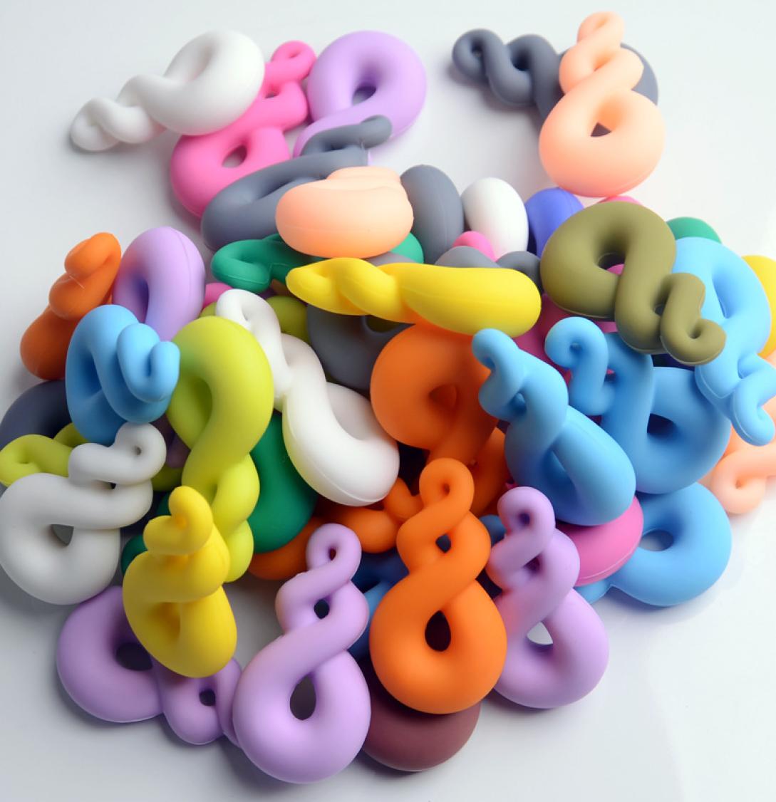 

Silicone Eight Shape Teether Food Grade Silicone Teething Pendant Necklace Baby Chewing Bead Safe Teether Toy Sensory Necklace4796894