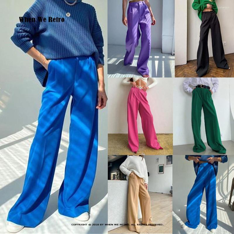 

Women' Pants 2023 Candy Colors Office Women' Fashion Loose Full Length Ladies Trousers Casual High Waist Wide For Women VP0120, Black