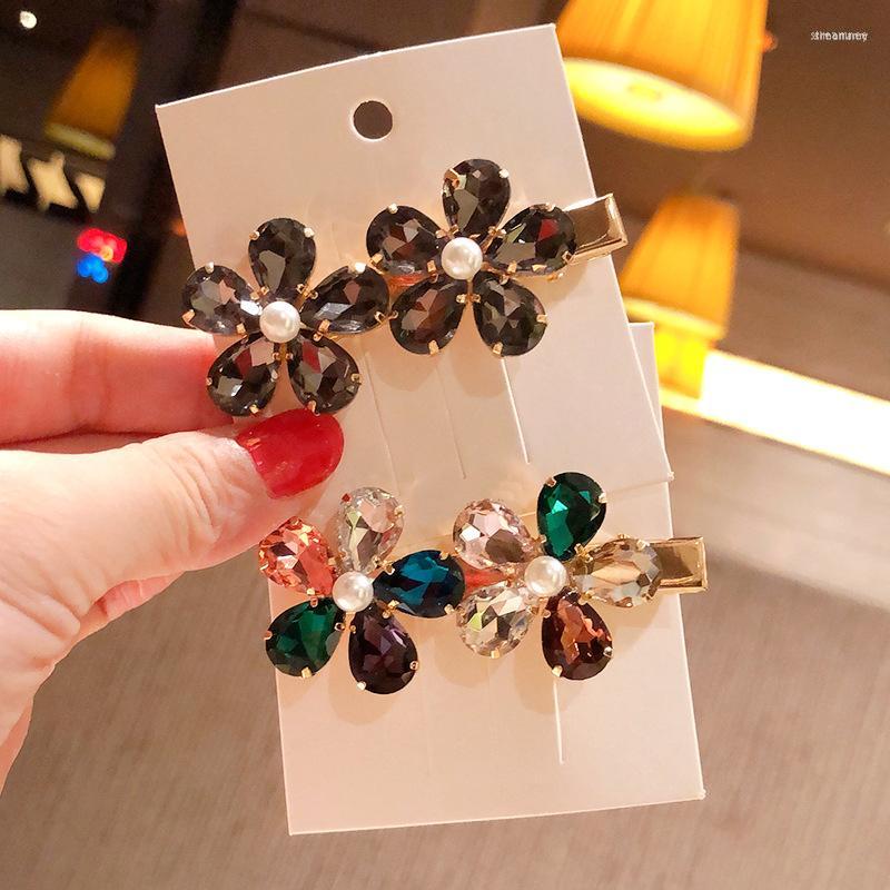 

Hair Clips MISANANRYNE Luxury Shining Crystal Flower Alloy Hairpin Women Girls Sweet Barrettes Headband Fashion Accessories