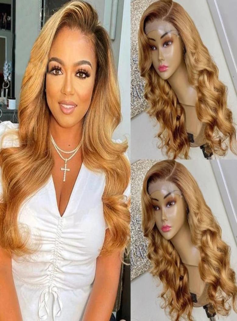 

Ombre Wig Honey Blonde Body Wave 13x6 HD Transparent Lace Frontal Human Hair Wigs Preplucked Indian Virgin Hairs 5X5 Lace Closure5554973, Ombre color