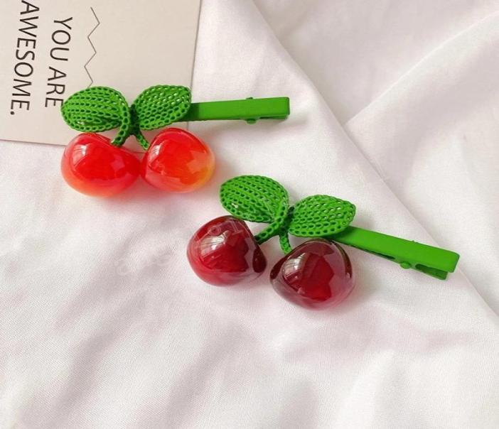 

Lovely Small Cherry Hair Clips for Women Girls Kids Children Hairpin Wash face Accessories Headwear6157806, Red