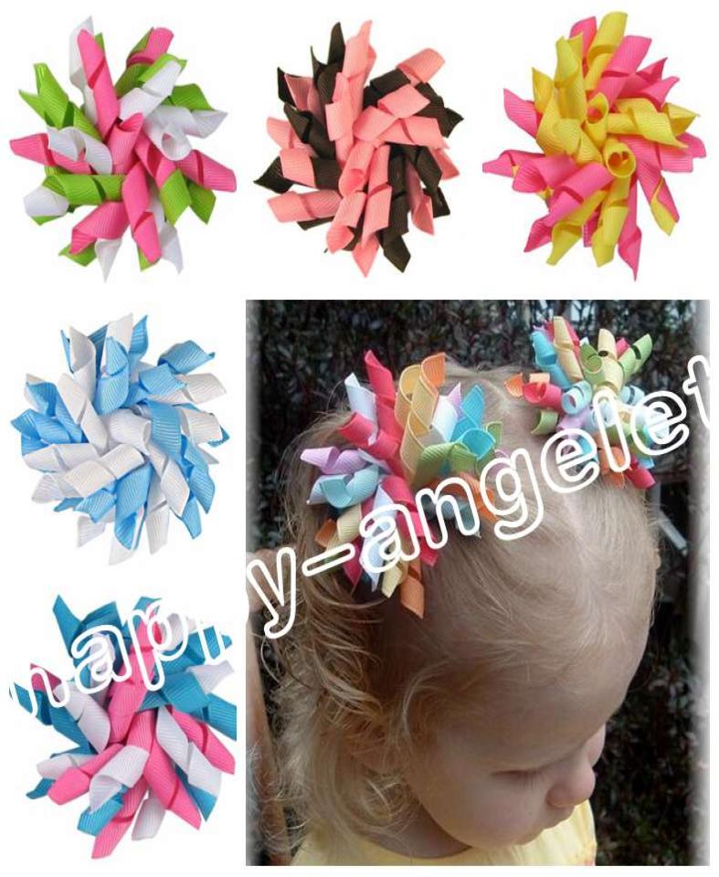 

20pcs Children039s baby curlers ribbon hair bows flowers clips corker hair barrettes korker ribbon hair ties bobbles hair acces2331410, Multi-color