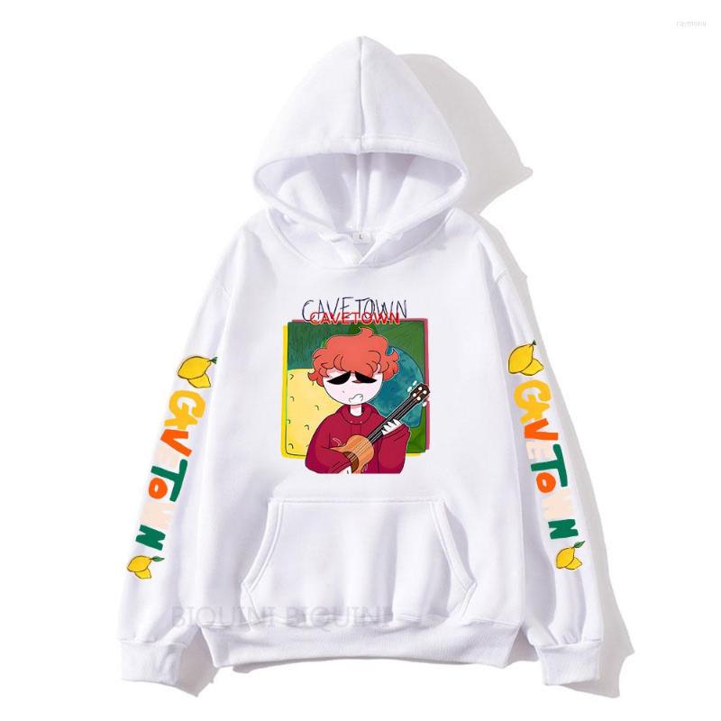 

Men's Hoodies Cavetown Letter Printed Lemon Boy Cartoon Graphic Sweatshirt With Pocket Unisex Harajuku Singer Pullovers Hooded Clothes, White1