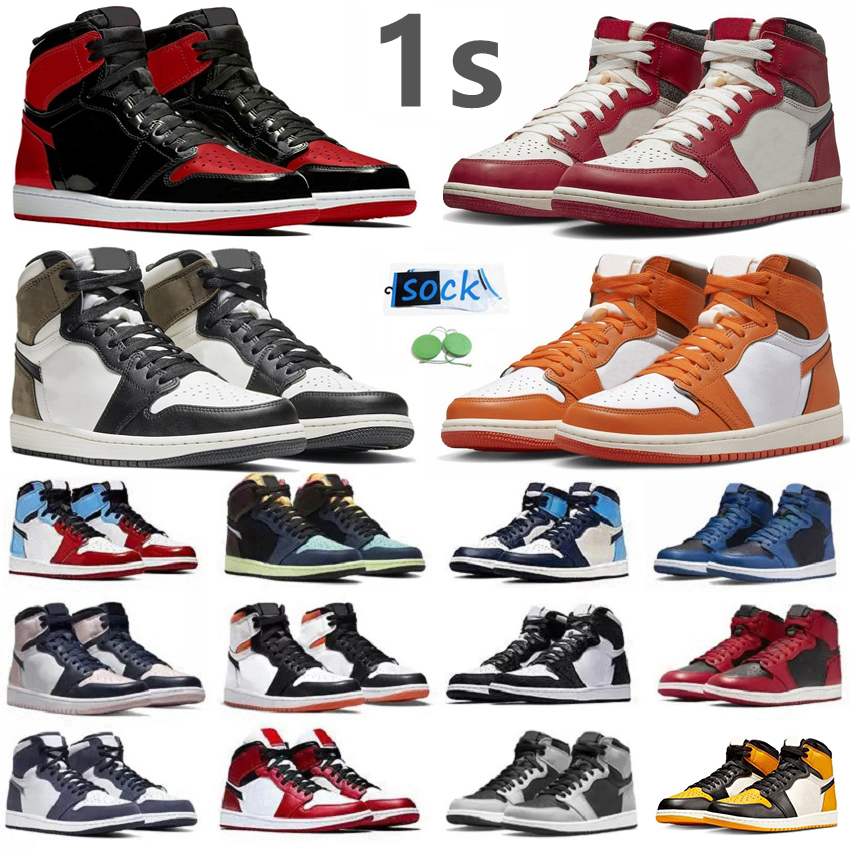 

Jumpman 1 1s Men Women Basketball Shoes True Blue Gorge Green Chicago StarFish Bred Patent Shadow Obsidian Trainers Sports Sneakers 36-47, Color#29