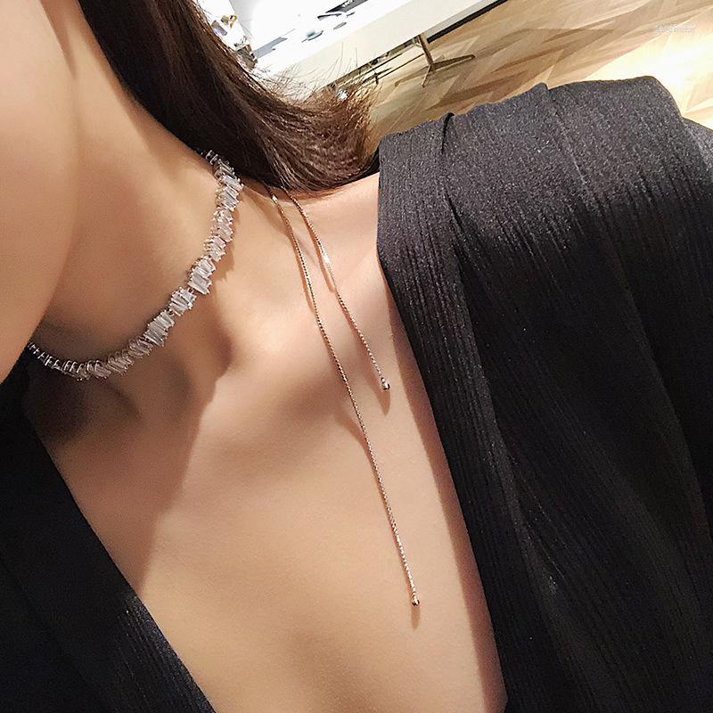 

Choker Women's Necklace Flash Fashion Micro Set Zircon Clavicle Neck Chain Temperament Feminine Versatile