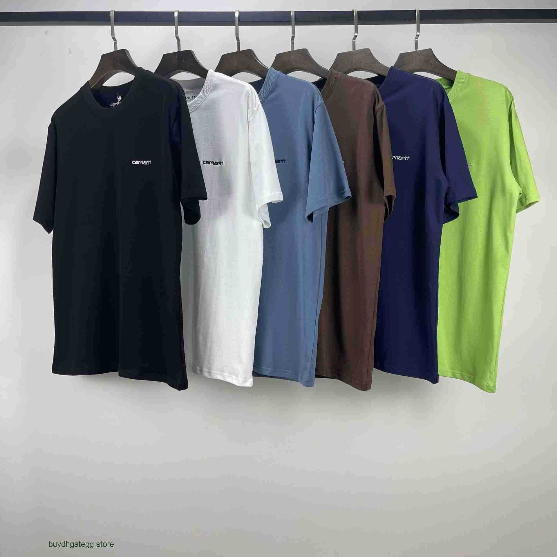 

J5q8 Fashion Men' and Women' T-shirt Tooling Brand Carhart New Summer Basic Small Embroidery Short Sleeve Simple Casual Student, White