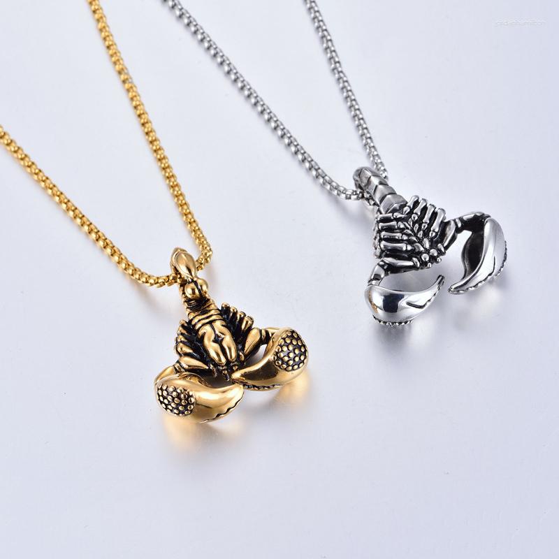 

Pendant Necklaces Retro And Old Fashion Big Scorpion Personality Jewelry Exaggerated Men's Alternative Titanium Steel Necklace Hair