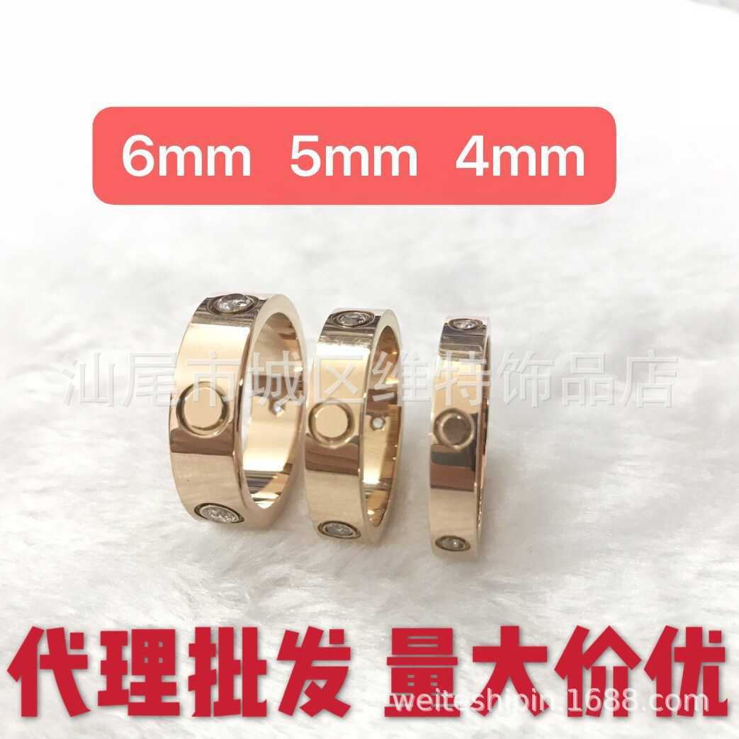 

Internet celebrity Carti love titanium steel ring 18k rose gold eternal for lovers
