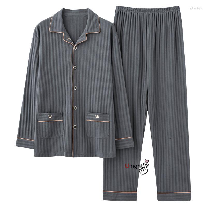 

Men's Sleepwear Men's L-6XL Summer Oversized Men Pyjamas Knited Cotton Pajamas Set Long Pant Night Suits Pijamas Large Size Homewear, 101