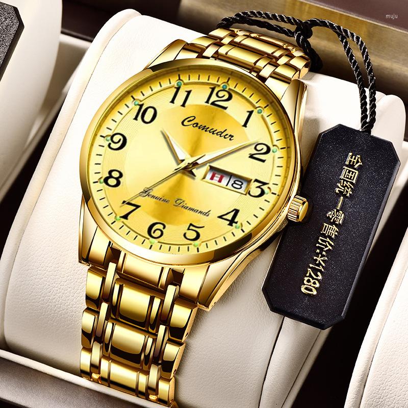 

Wristwatches Top Luxury Man Wristwatch Waterproof Luminous Date Week Men Watches Stainless Steel Quartz Men's Watch Male