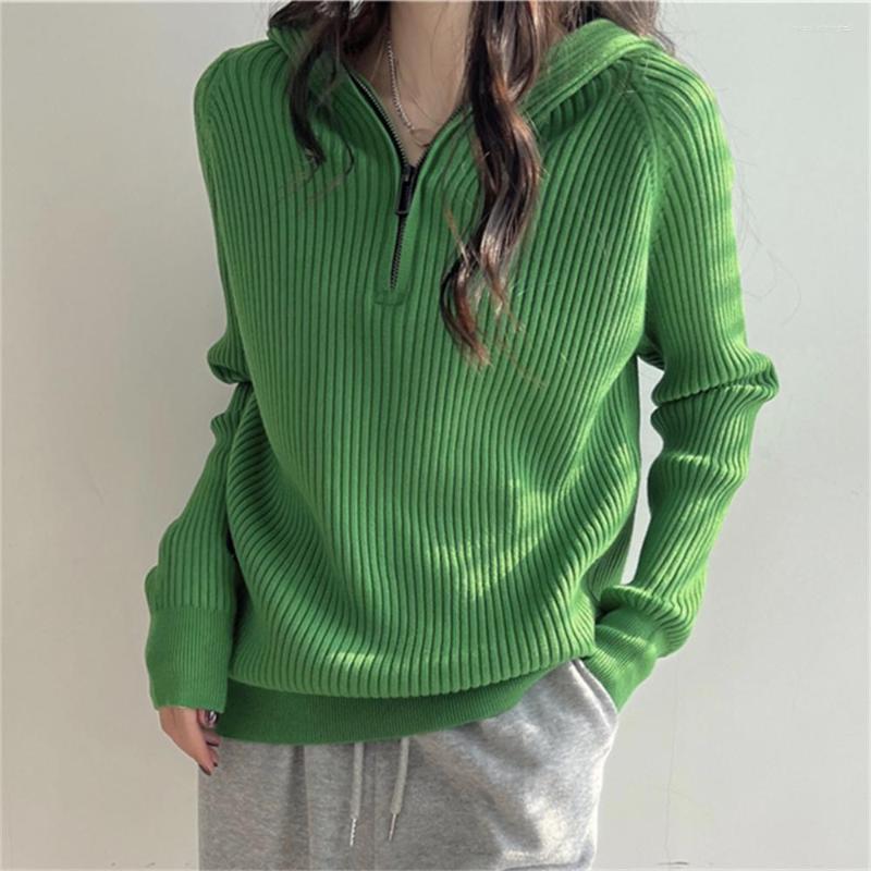 

Women's Sweaters PLAMTEE Outwear Winter Hooded Loose Thicken Casual All Match Office Lady Warm Fashion Zipper Knitted 2023 Solid, Orange