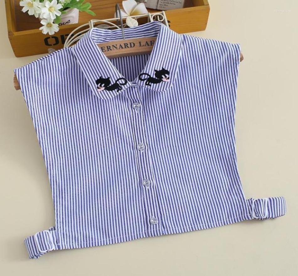 

Bow Ties Cotton Striped Fake Collars For Women Solid Color Detachable Female Flase Collar Half Shirt Sweater Nep Kraagie Cravats D8767629