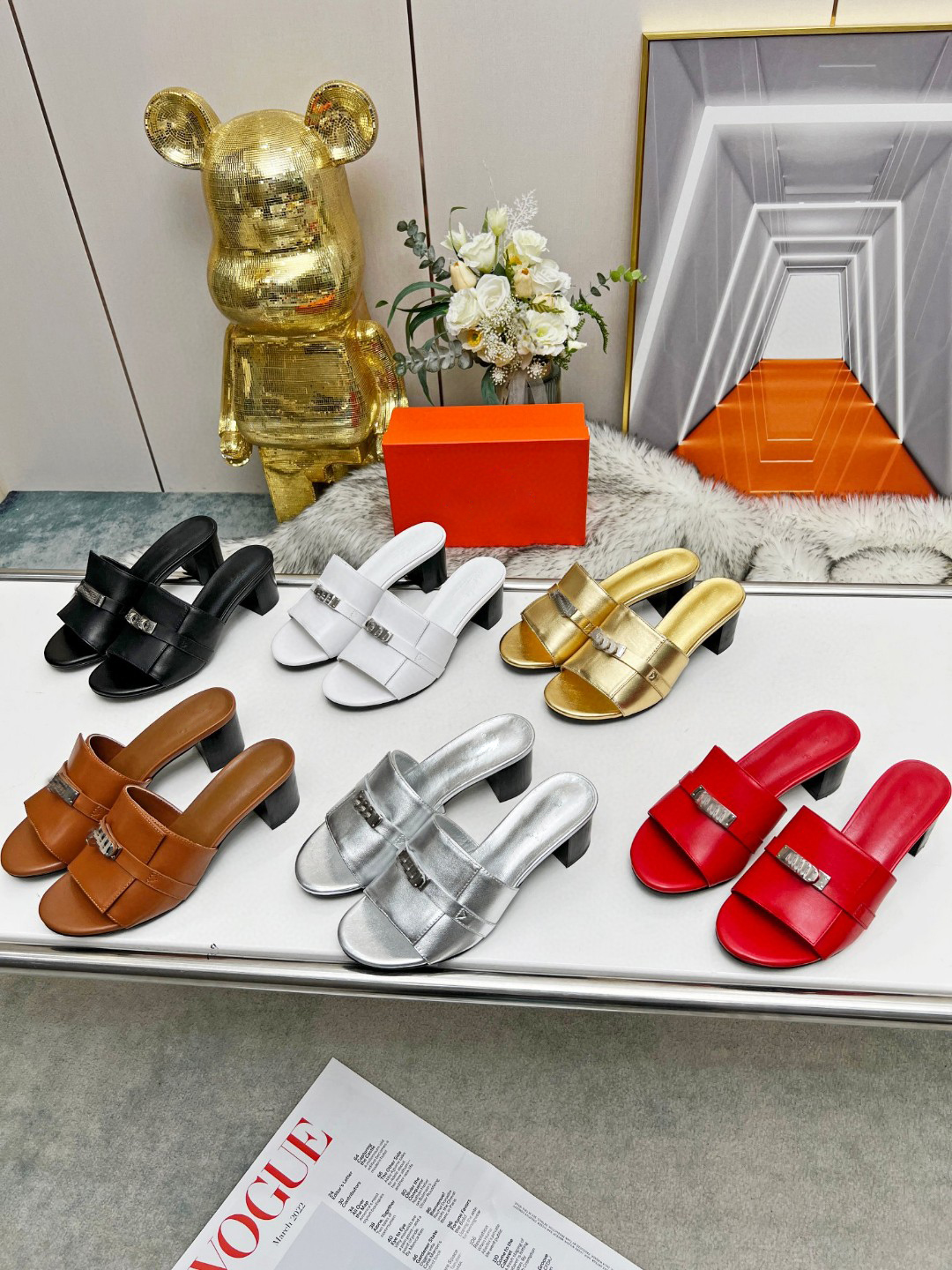 

Designer Sandals and beach slippers High quality letter leather slippers Travel slippers, Red