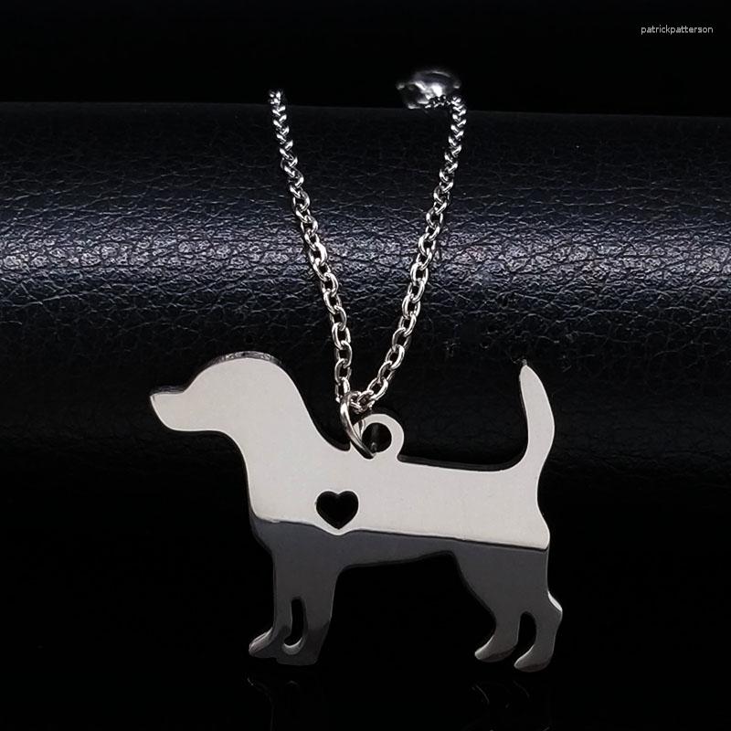 

Pendant Necklaces 2023 Guardian Angel Dog Silver Color Chain Necklace Men Jewelry Animal Stainless Steel Neckless Ras De CouS07