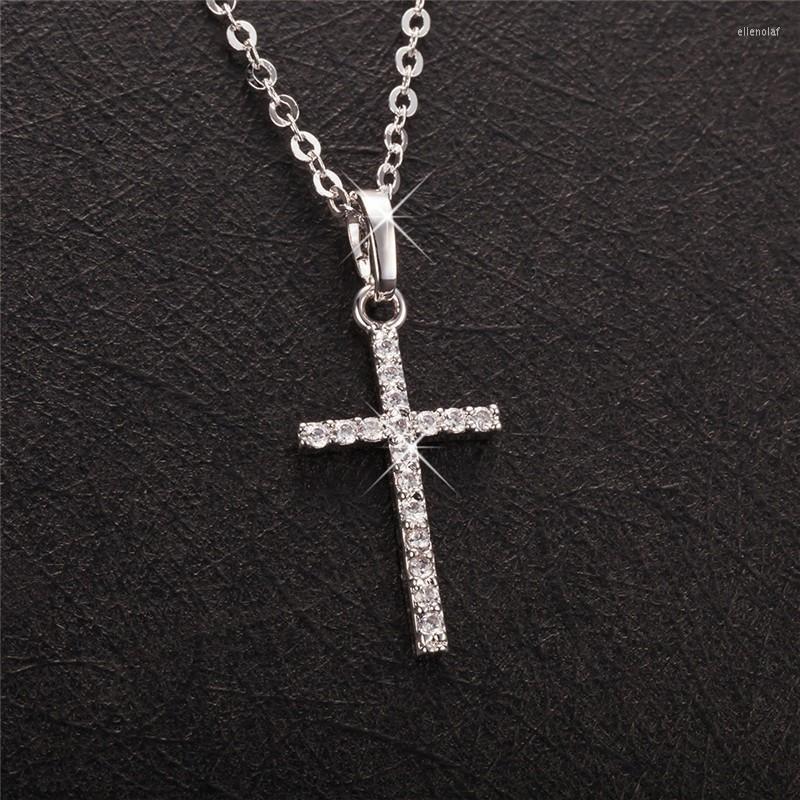 

Pendant Necklaces Cross Necklace Fashion Pendants Gold Silver Color Crystal Jesus Chain Jewelry Men Women Wholesale Neck Lace Gord22