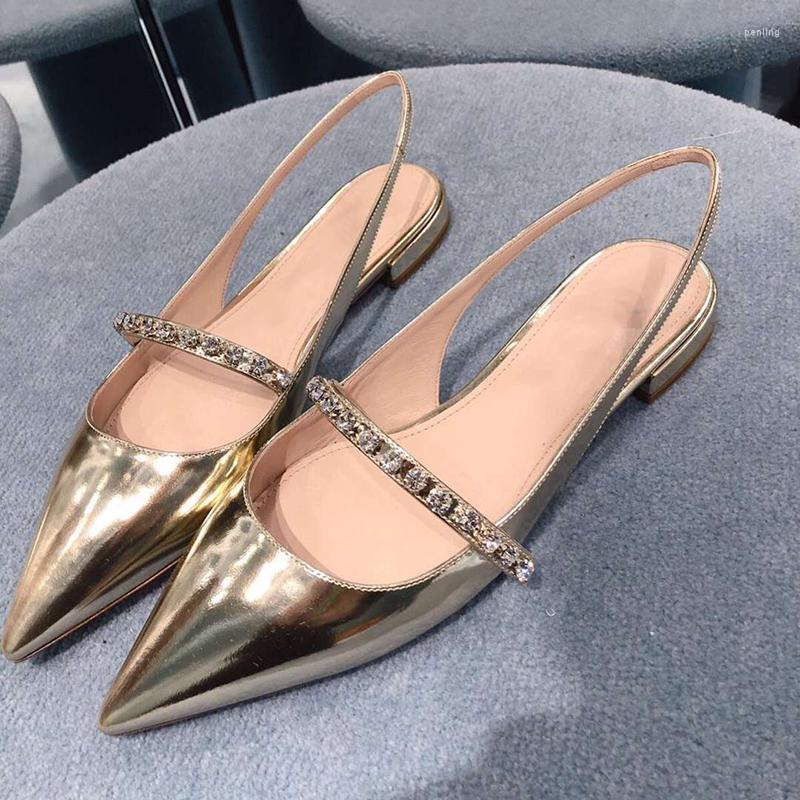 

Dress Shoes Moraima Snc 2023 Shallow Pointed Single Shoe Women For Summer Soft Sole Leisure Temperament Toe Crystal Sexy, Black