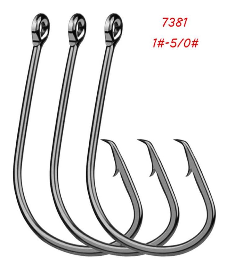 

6 Sizes 150 7381 Sport Circle Hook High Carbon Steel Barbed Hooks Fishhooks Asian Carp Fishing Gear 200 Pieces Lot W46954224