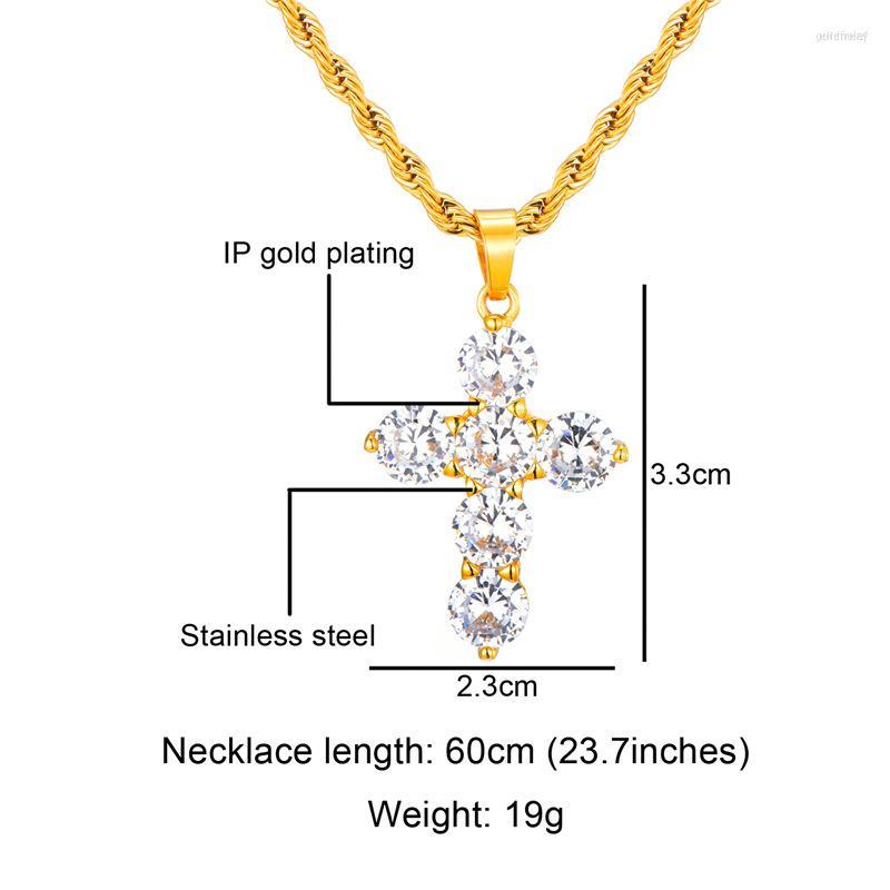 

Chains WT-REN005 Wholesale Europe Trendy Fashion Cubic Zircon Cross Necklace Gold Horsewhip Chain Women Chic Cz Stone
