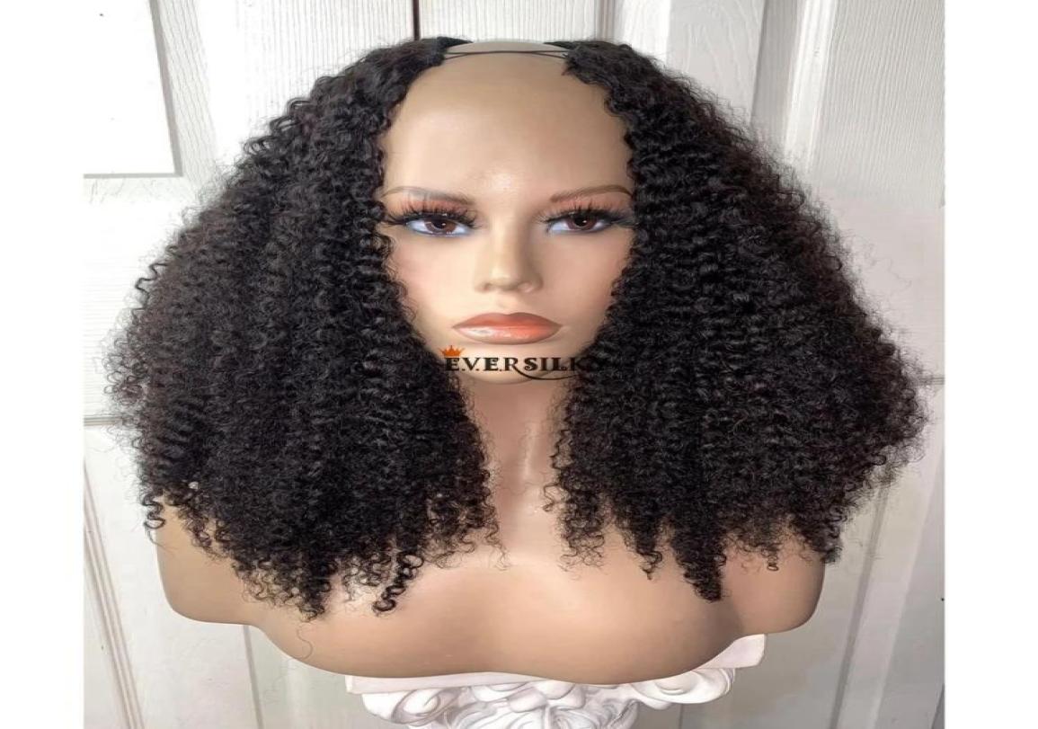 

100 Unprocessed 250 Density Afro Kinky Curly Remy Human Hair U Part Wigs for Women Full Machine Made 1x3 1x4 Size Openning Off Bl2398916, Ombre color