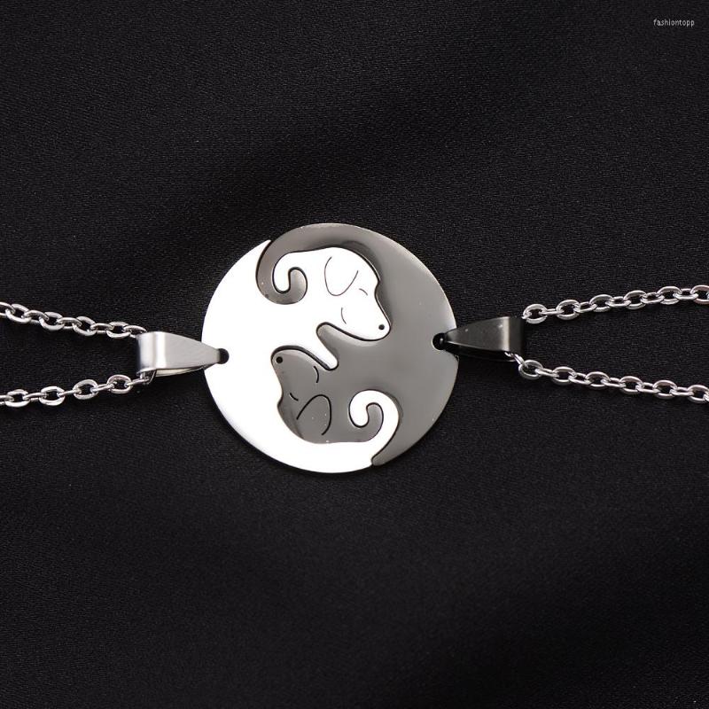 

Pendant Necklaces Cute Couples Jewelry Necklace Black White Dog Animal Choker Women Valentine's Day Thanksgiving Gift
