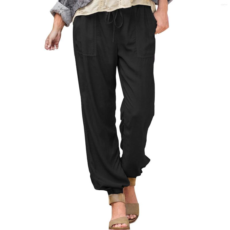 

Women' Pants Women Casual Summer High Waisted Comfy Beach Cotton Linen Womens Short Pant Suits For, Black