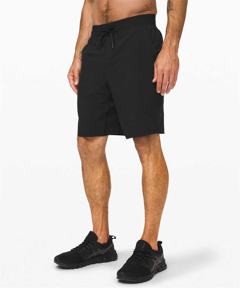 

Sport L-01 Men Yoga Short Quick Dry Shorts THE With Back Pocket Mobile Phone Casual Running Gym Fifth Mens Jogger short Pant Lady, Black