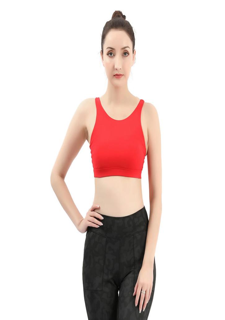 

New Style Yoga Bra Women Sports Top Running Vest Sexy Strappy Sport Bra Shockproof Yoga Bras Push Up Sportswear Fitness Shirt Crop3837501, Mix order(please mark the color)