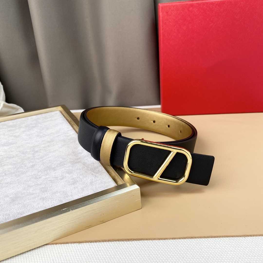 

Designer Belt Luxury Womens Mens Belts Fashion High-End Classical Bronze Big Smooth Buckle Real Leather Strap 3.0cm 108385, Black
