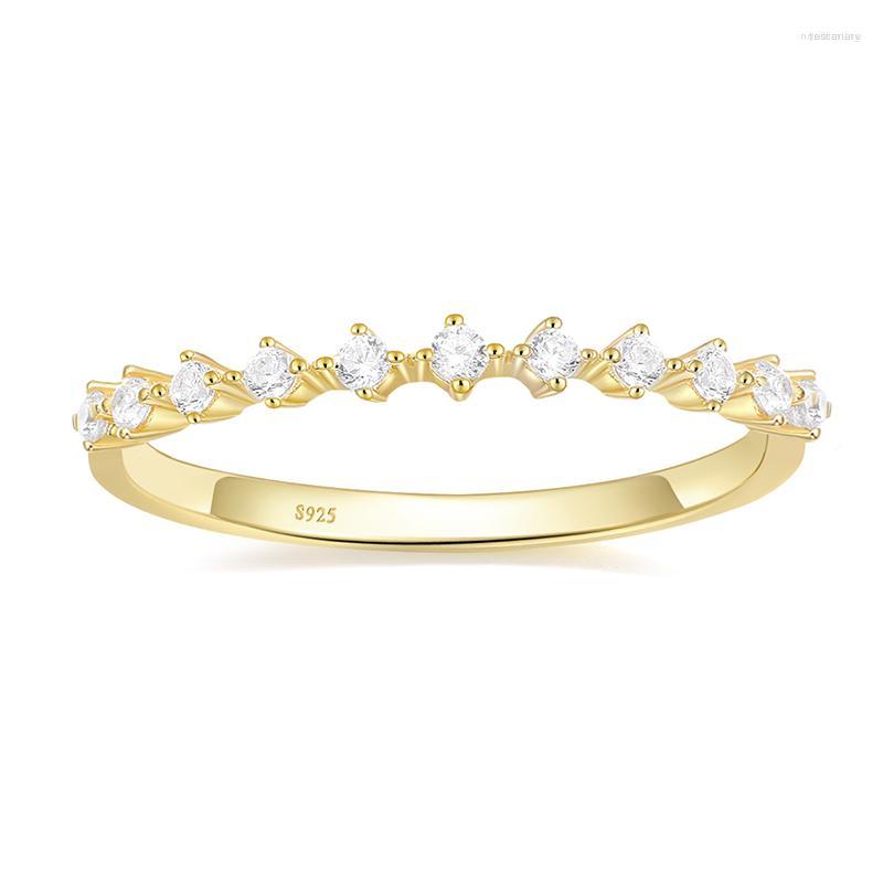 

Cluster Rings Kolmnsta 1.5mm Slim 925 Silver Ring Single Row Small Diamond Claw Zircon Prong Set Index Finger
