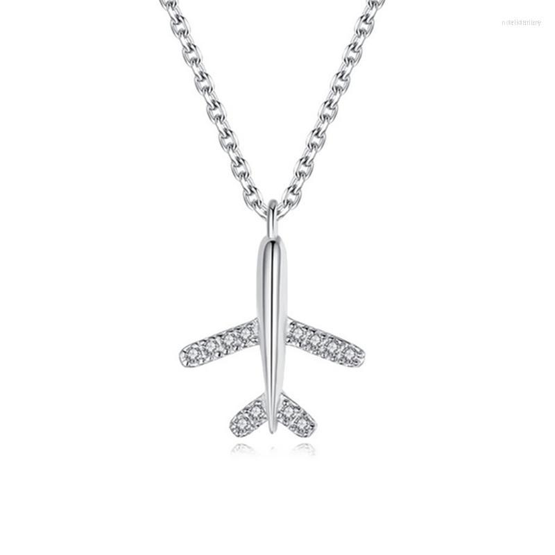 

Pendant Necklaces French Aircraft Zircon Chain For Women Party Hip Hop Rock Airplane Jewelry Gift