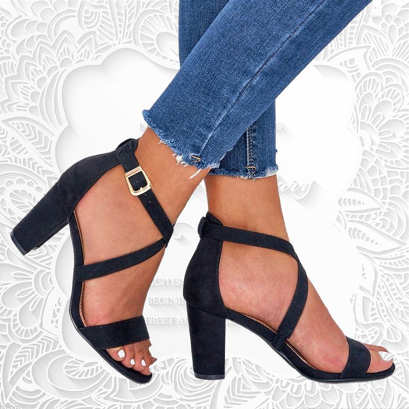 

Dress Shoes 2023 Summer Fashion Cross Strap Sandals With One Word Band Back Wrap Thick Heel High Quality Women's, Red