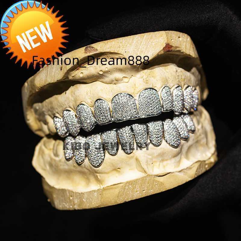 Custom Hip Hop Jewelry 925 Sterling Silver Diamond Grillz Iced Out Vvs Moissanite Grillz-image-880069994