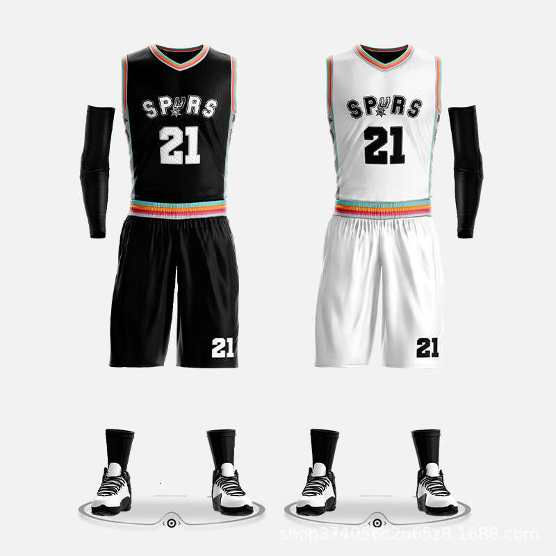 

New American Style Basketball Clothes Basketball Uniform Suit Boys' and Girls' League Match Team Uniform Children's Training Clothes, White