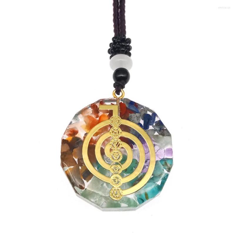 

Pendant Necklaces CHAKELA Orgonite Meditation Balance EMF Energy Generator Orgone Amulet 7 Chakra Necklace Protection Sweater Chain Jewelr