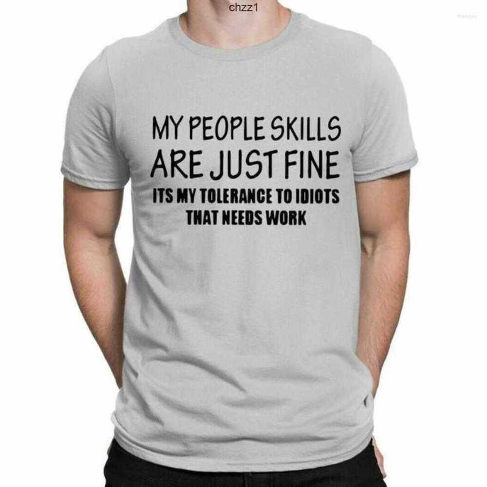 

Men' t Shirts My People Skills Are Just Fine Mens T-shirt Offensive Rude Funny Screen Printedfhcrq, Gray