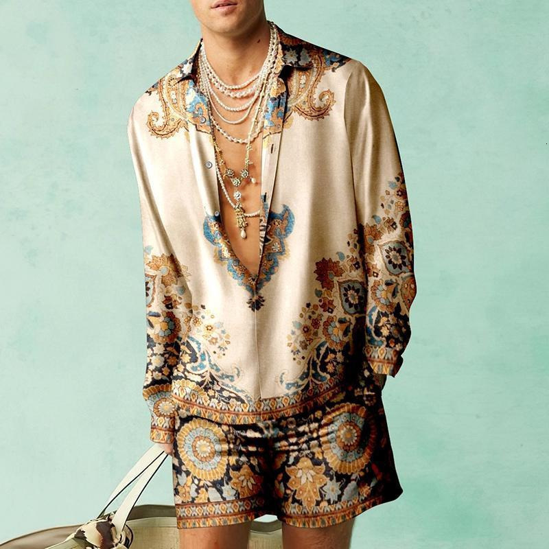 

Mens Tracksuits 2PCS Suits Men Fashion ShirtsShorts Two Piece Sets Hawaii Shirts Luxury European Shirt Beach Vocation Outfits Streetwear 230627, A18tzzze230911p