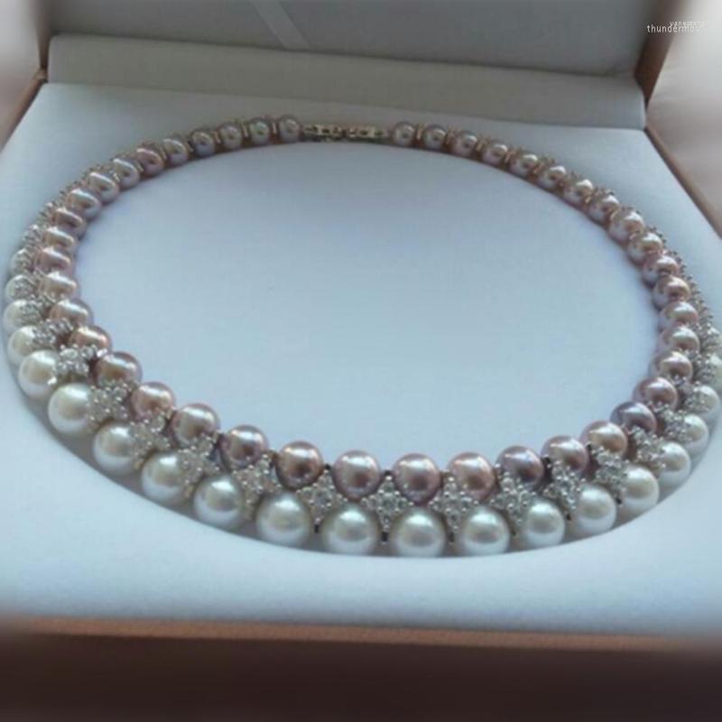 

Chains Double Fashion Light Freshwaterpearl Necklace Genuine 925 Silver Special