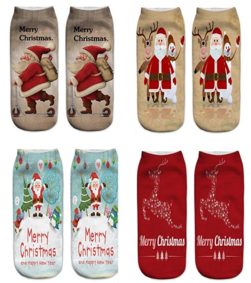 

2018 3D Stockings Creative Cute Santa Claus Winter Ankle Sock Unisex Christmas Boat Socks Soft New Year Gift 12 Styles1178416, Dark grey
