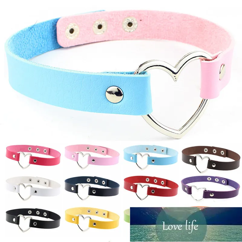 

New Trendy Fashion Pu Leather Heart Necklace Sexy Accessories For Women Fetish Choker Lolita Wholesale Jewelry dropshopping Factory price