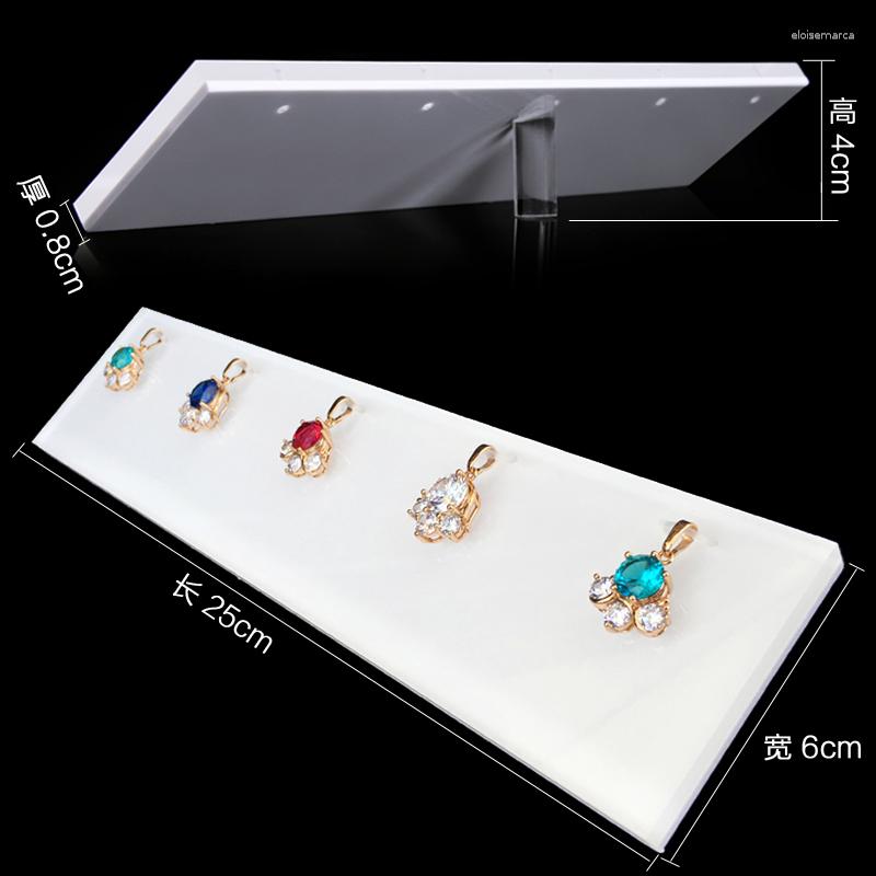 

Jewelry Pouches White Acrylic Display Necklace Stand Earring Holder Bracelet Organizer Jewellery Rack Pendant Case
