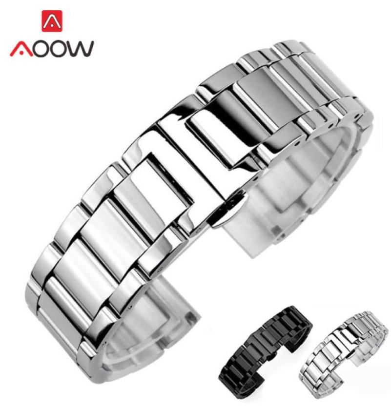 

3 Pointer Stainless Steel Watchband 18mm 20mm 22mm 24mm Polished Matte Deployment Buckle Replacement Bracelet Watch Band Strap T194016457