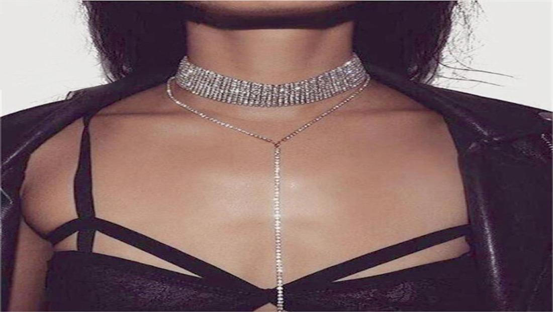 

Fashion Ladies Jewelry Necklace Earrings Hand Hoop Set Bridal Wedding Party Banquet Dress Ornaments Inlaid Rhinestones Shows Hallo9197531